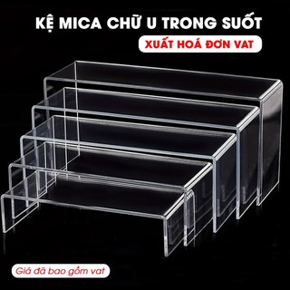 (Xuất hoá đơn VAT) 2 Kệ trưng bày sản phẩm,  Kệ mica trong suốt chữ U, Kệ trưng bày mô hình, mỹ phẩm