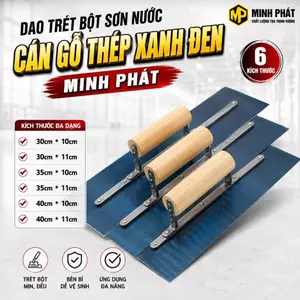 Dao Trét Bột Sơn Nước Cán Gỗ Thép Cao Cấp Xanh Đen 30cm 35cm Minh Phát