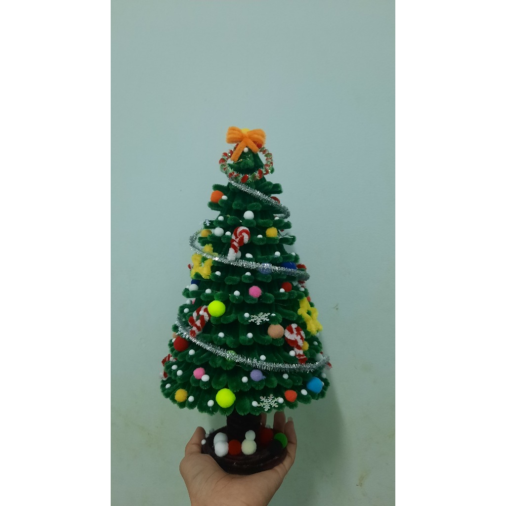 [2026] Cây Thông Noel Kẽm Nhung Handmade quà tặng, Decor trang trí giáng sinh (có đèn)