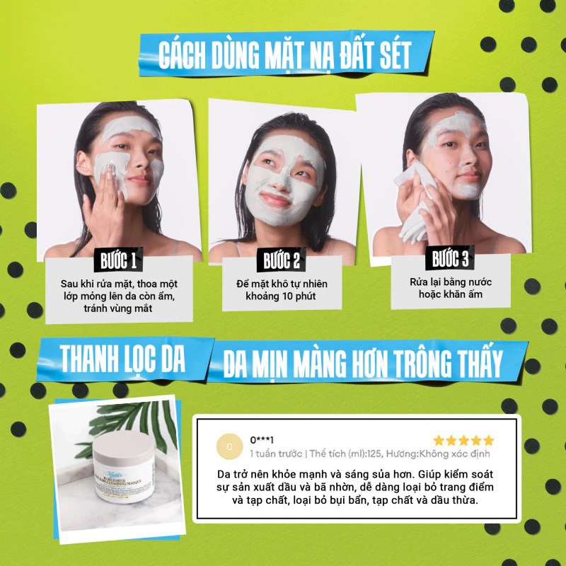Mặt Nạ Đất Sét Kiểm Soát Dầu Nhờn, Sáng Da Kiehl's Rare Earth Deep Pore Cleansing Masque 125ML