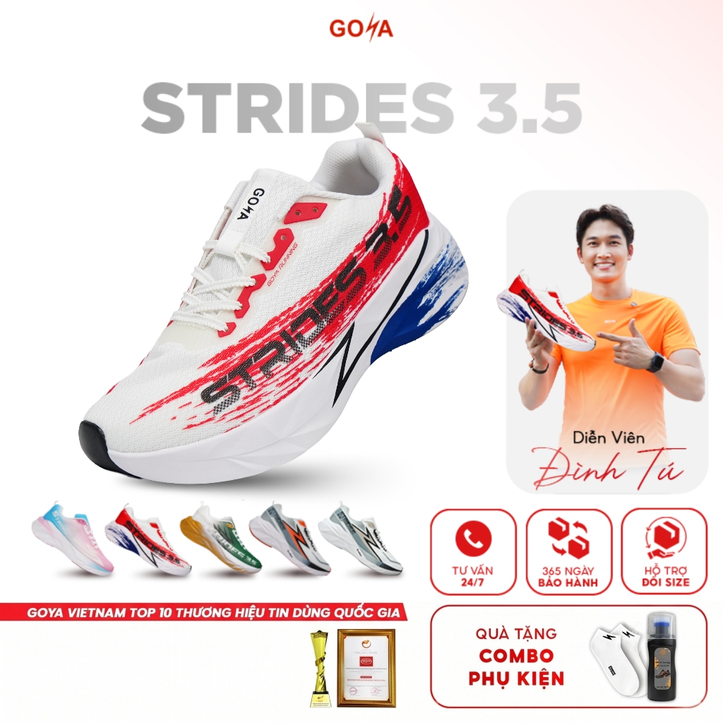 [Bản Nâng Cấp] Giày Thể Thao Chạy Bộ Nam Nữ GOYA STRIDES 3.5 Năm 2026 2- Êm Ái Vượt Trội, Thoáng Khí
