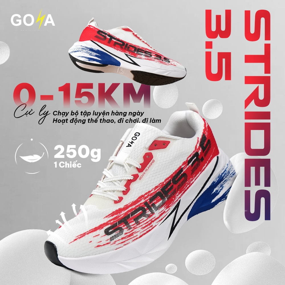 [Bản Nâng Cấp] Giày Thể Thao Chạy Bộ Nam Nữ GOYA STRIDES 3.5 Năm 2026 2- Êm Ái Vượt Trội, Thoáng Khí