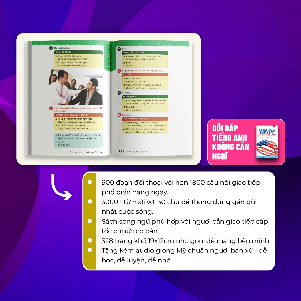 Sách - Đối Đáp Tiếng Anh Không Cần Nghĩ (Practice English Every Day) - Nguyễn Thanh Loan