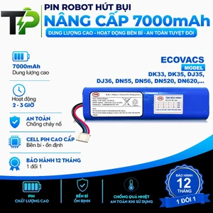 PIN ROBOT HÚT BỤI NÂNG CẤP ECOVACS DK33, DK35, DJ35, DJ36, DN55, DN56, DN520, DN620 (BH 9 THÁNG )
