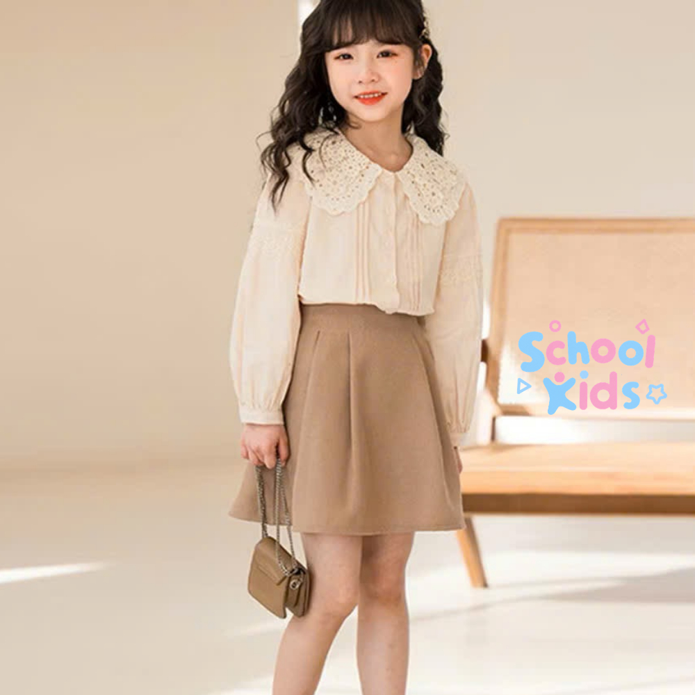 [MỞ BÁN GIẢM 30K] Chân váy chữ A bé gái SCHOOL KIDS có chun sau lưng co giãn, mềm mạI
