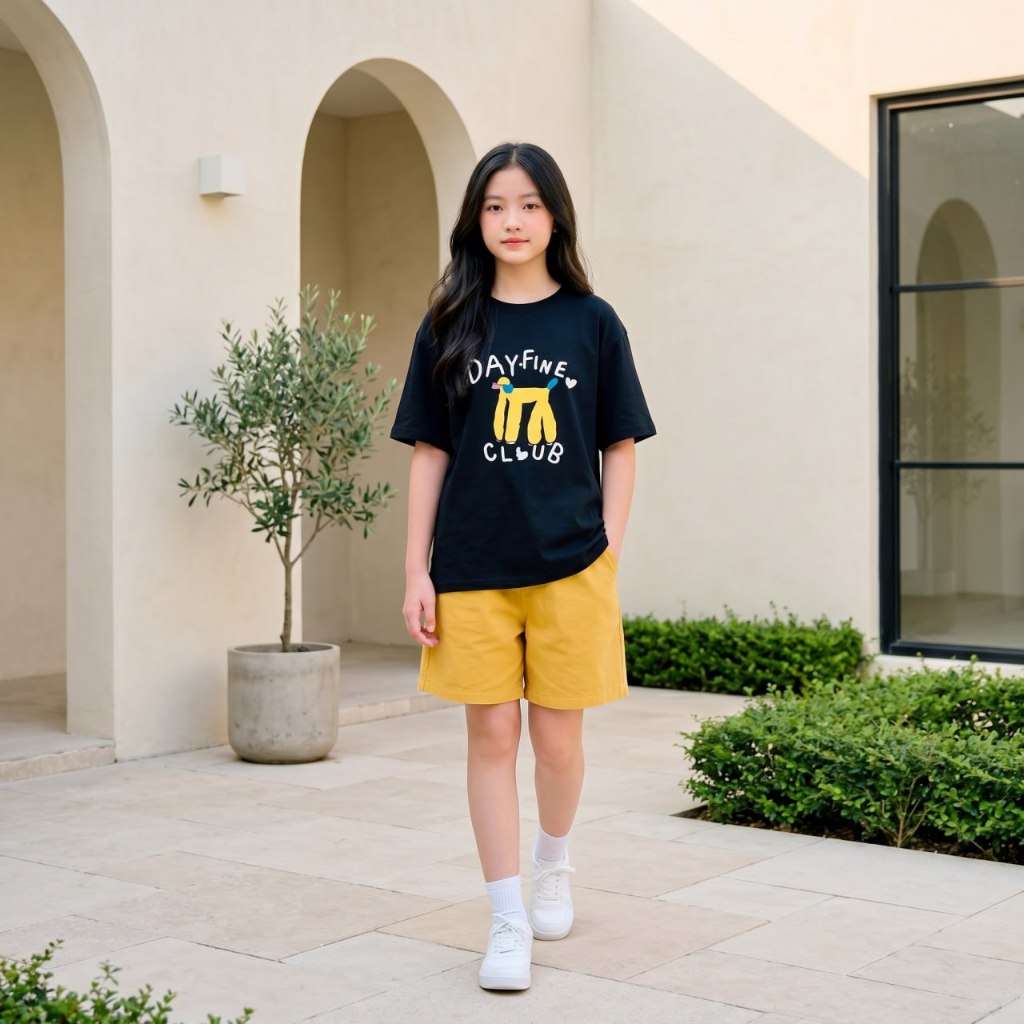 Áo cotton hình cún Dayfive cho bé gái size đại BEESHOP H26101