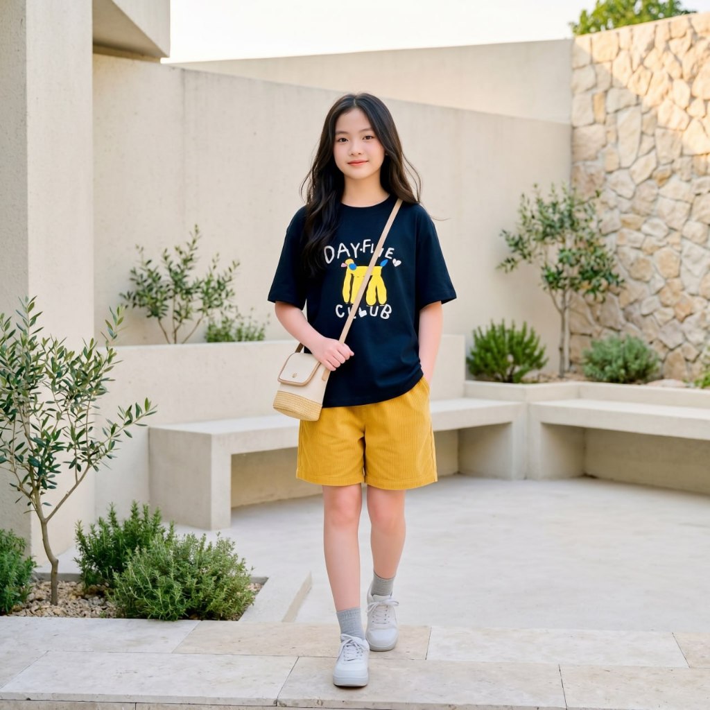 Áo cotton hình cún Dayfive cho bé gái size đại BEESHOP H26101