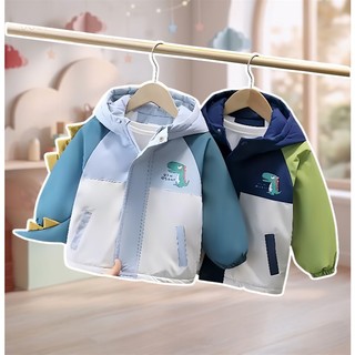 Áo Phao Khủng Long Cho Bé Trần Bông Siêu Nhẹ Có Mũ Giữ Ấm Bé Trai 5–24kg | MHKids