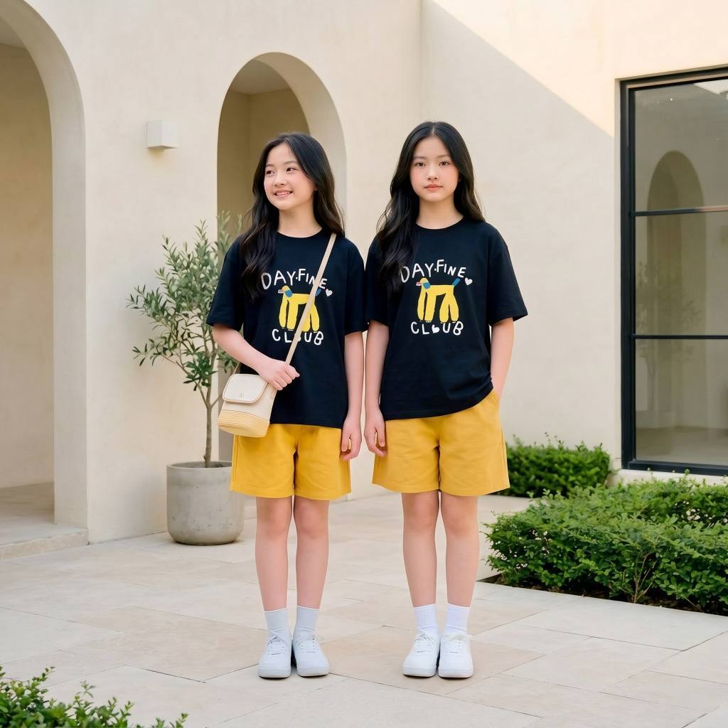 Áo cotton hình cún Dayfive cho bé gái size đại BEESHOP H26101