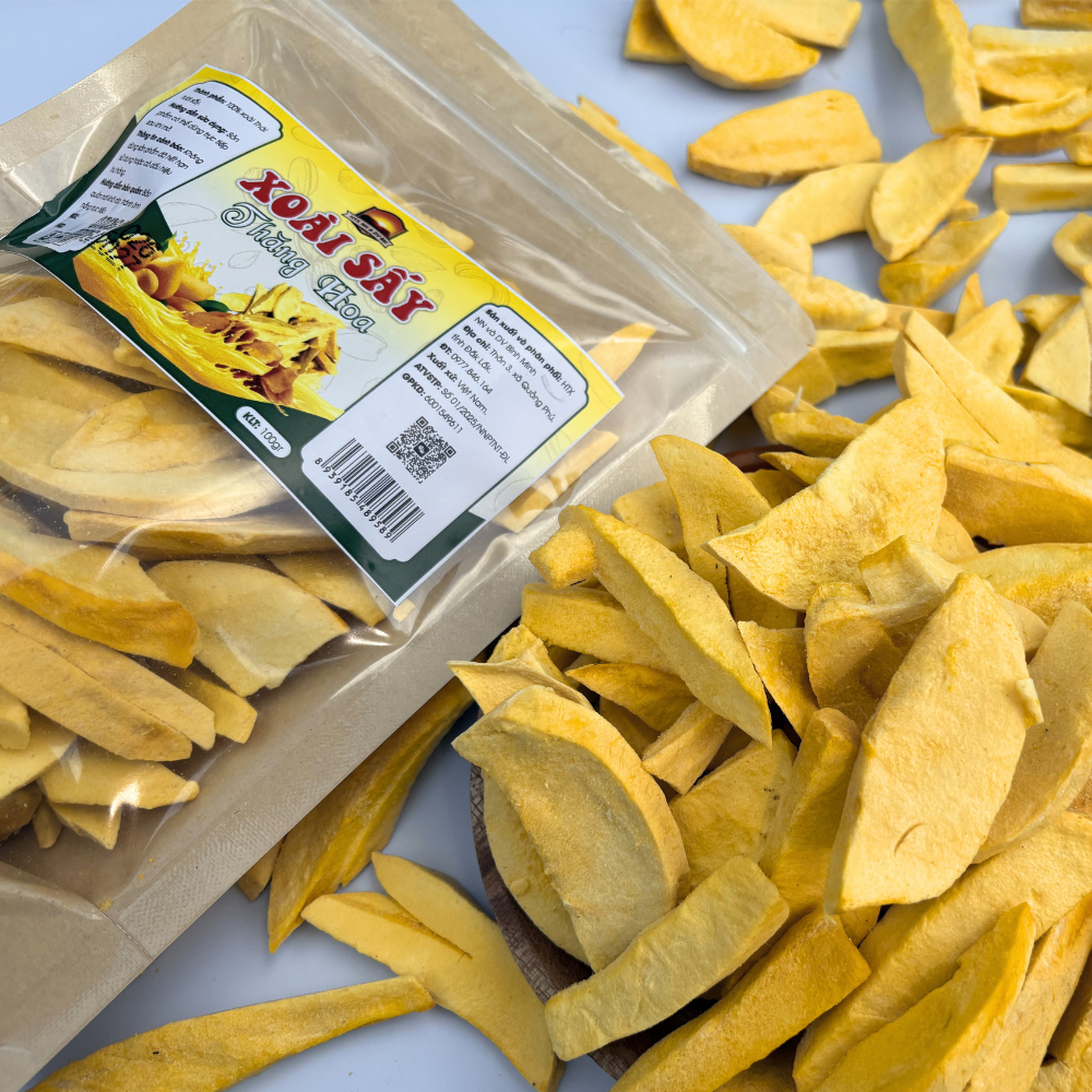 Xoài Sấy Giòn Không Đường 100g | Công Nghệ Sấy Thăng Hoa, Không Chiên Dầu, 100% Xoài Tự Nhiên - Bình Minh Farm