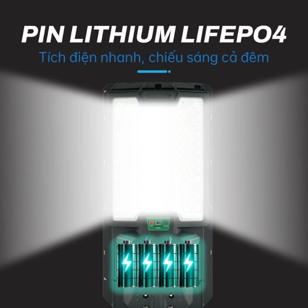 Đèn Đường Năng Lượng Mặt Trời 800W Liền Thể Sáng Mạnh Ngoài Trời Chống Nước IP68 Bảo Hành 5 Năm