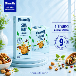 Sữa Hạt Cao Đạm Không Đường Vinamilk 180ml -Thùng 24 Hộp