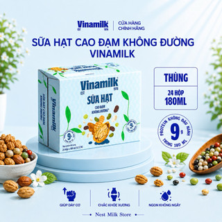 Sữa Hạt Cao Đạm Không Đường Vinamilk 180ml -Thùng 24 Hộp