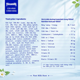Sữa Hạt Cao Đạm Không Đường Vinamilk 180ml -Thùng 24 Hộp