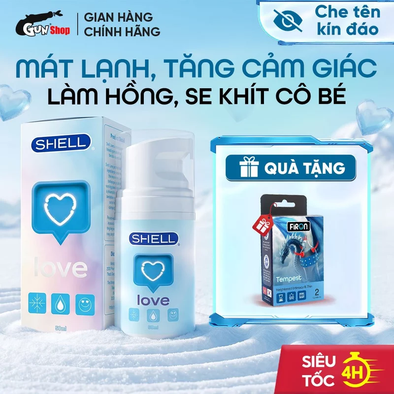 Gel Bôi Trơn Tăng Khoái Cảm Nữ Shell Love Blue Mát Lạnh, Làm Hồng, Se Khít - Chai 50ml | GUNSHOP VIỆT NAM — ảnh 1