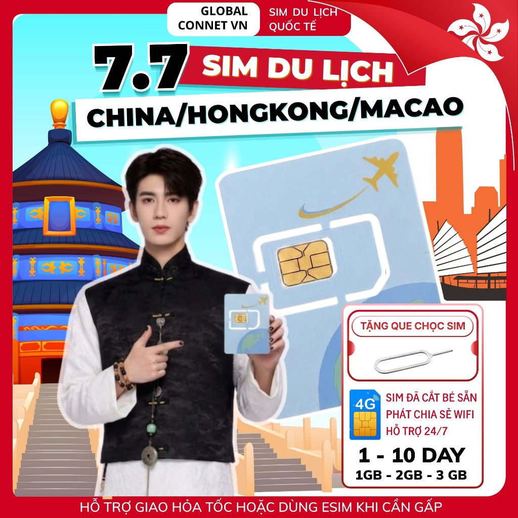 Sim Du Lịch TRUNG QUỐC - HỒNG KÔNG - MACAO [1 - 10 Ngày] 4G/ 5G Tốc Độ Cao Và Ổn Định