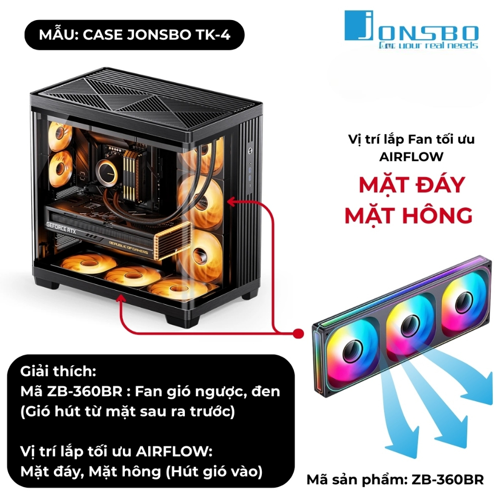 Quạt Tản Nhiệt Jonsbo ZA-120 ZA-240 ZA-360 Fan Làm Mát LED ARGB Vô