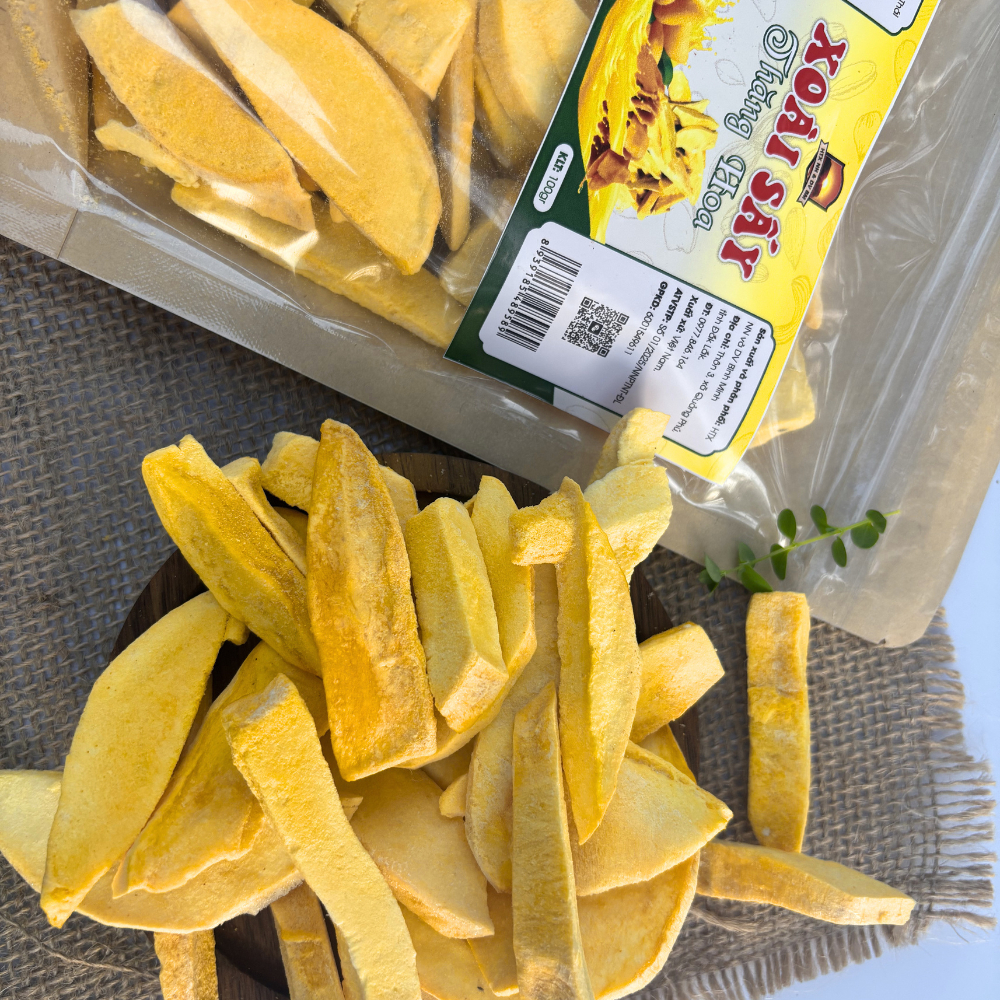 Xoài Sấy Giòn Không Đường 100g | Công Nghệ Sấy Thăng Hoa, Không Chiên Dầu, 100% Xoài Tự Nhiên - Bình Minh Farm