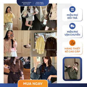 ÁO SƠ MI TAY DÀI THÊU NGỰA FREESIZE Form Rộng Basic Hàn Quốc thanh lịch, Dễ Phối Đi Làm Đi Chơi - HuyenChang Boutique