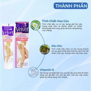 Kem Tẩy Lông Velvet Sensitive Kem Tẩy Lông Bod Velvet Tẩy Lông Nách Lông Chân Lông Tay Vùng Kín 100g - Skinora Beauty