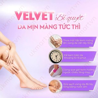 Kem Tẩy Lông Velvet Sensitive Kem Tẩy Lông Bod Velvet Tẩy Lông Nách Lông Chân Lông Tay Vùng Kín 100g - Skinora Beauty