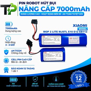 ( DUNG LƯỢNG 7000 mAh ) PIN ROBOT HÚT BỤI NÂNG CẤP  XIAOMI MOP 2 LITE MJSTL E10 E12 EB112 NÂNG CẤP BẢO HÀNH 9 THÁNG