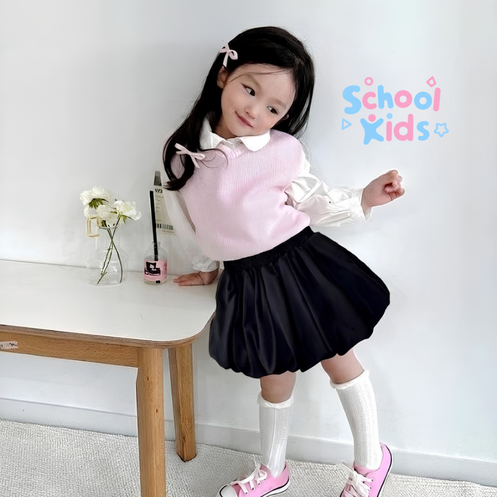 [SALE 25.6 GIẢM 30K] Chân váy bí bé gái SCHOOL KIDS có kèm quần, dáng phồng dễ thương
