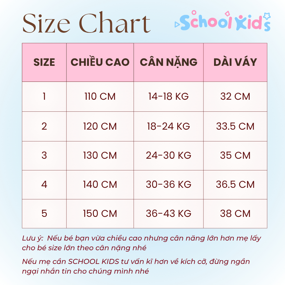 [SALE 25.6 GIẢM 30K] Chân váy bí bé gái SCHOOL KIDS có kèm quần, dáng phồng dễ thương
