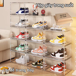 Hộp Nhựa Đựng Giày Hộp Giày Trong Suốt Cao Cấp - Tự Do Xếp Chồng Không Khe Hở