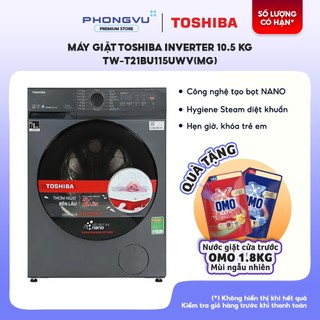 TW-T21BU115UWV(MG) -Máy Giặt Cửa Trước Toshiba Origin Inverter 10.5Kg TW-T21BU115UWV(MG) Steam Aroma+ WiFi TSmartLife