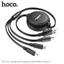 Cáp sạc rút 3 trong 1 HOCO X75 1m – Lightning + Micro USB + Type-C hỗ trợ sạc nhanh 2A