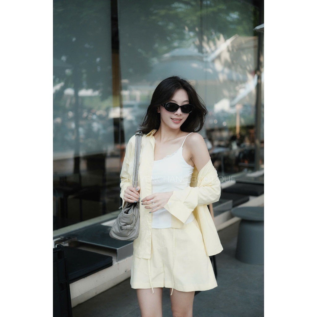 Set Linen Nữ Cao Cấp 2 Món Áo Khoác Mỏng Quần Suông Form rộng Phong Cách Hàn Quốc Thanh Lịch -🤎 Set linen nữ gồm áo khoá