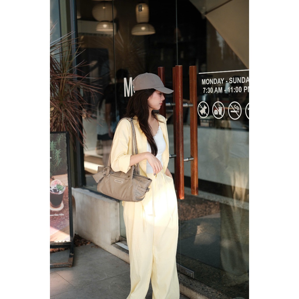 Set Linen Nữ Cao Cấp 2 Món Áo Khoác Mỏng Quần Suông Form rộng Phong Cách Hàn Quốc Thanh Lịch -🤎 Set linen nữ gồm áo khoá
