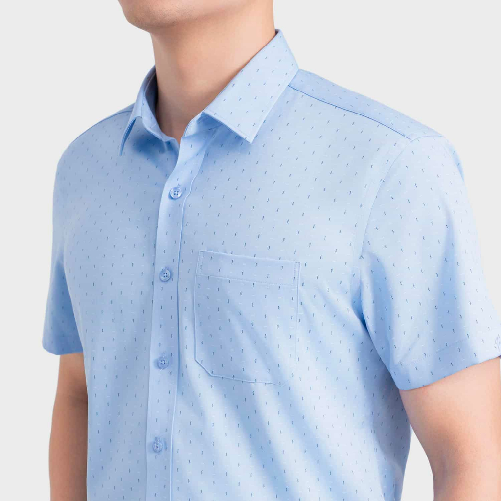Áo sơ mi ngắn tay vạt bằng nam Insidemen dáng Perfect Fit thấm hút mồ hôi , thoáng khí ISS303MAH0