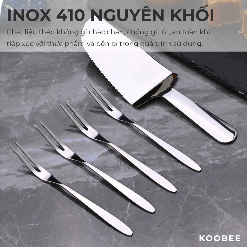 Set 5/10 Dĩa Hoa Quả Inox Không Gỉ DC04 – Nĩa Xiên Trái Cây, Tráng Miệng, Bánh Ngọt – Sang Trọng, Sáng Bóng, Bền Đẹp