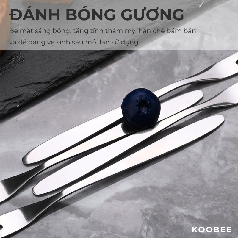 Set 5/10 Dĩa Hoa Quả Inox Không Gỉ DC04 – Nĩa Xiên Trái Cây, Tráng Miệng, Bánh Ngọt – Sang Trọng, Sáng Bóng, Bền Đẹp
