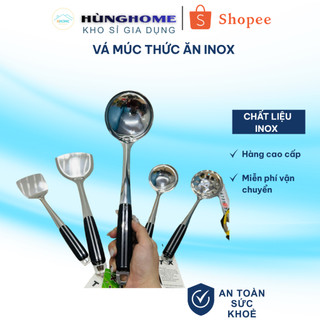 Xẻng lật chiên xào đồ ăn loại lớn - Vá múc thức ăn inox tiện lợi - Sạn, vá ngựa - Hùng Home
