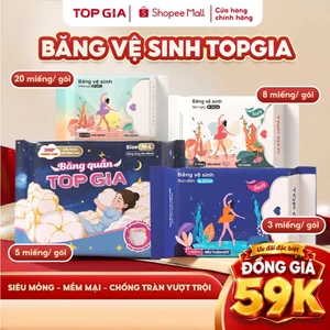 Băng vệ sinh Topgia siêu mỏng, mềm mại, chống tràn vượt trội hạt SAP thấm hút tốt