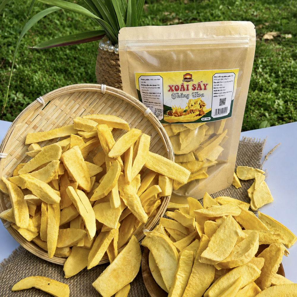 Xoài Sấy Giòn Không Đường 100g | Công Nghệ Sấy Thăng Hoa, Không Chiên Dầu, 100% Xoài Tự Nhiên - Bình Minh Farm