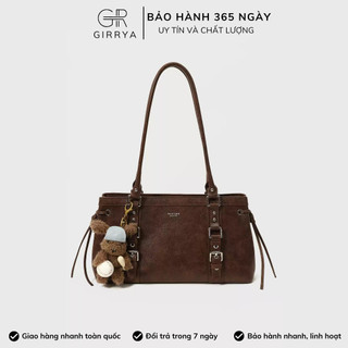 Túi xách nữ cao cấp Chio'2nd M87 - Túi xách nữ Vintage da mềm cao cấp đeo vai form dài hàn quốc kèm charm dễ thương