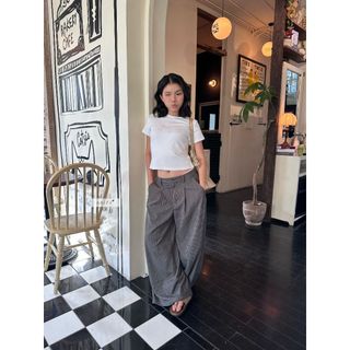 𝐅𝐞𝐦𝐦𝐞 𝐏𝐚𝐧𝐭𝐬 - Quần tây sọc suông dài ống rộng nữ nhiennhienvintage NQT00005