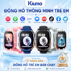Kiumo【Tiếng Việt】Đồng Hồ Trẻ Em 4G, đàm thoại 2 chiều Bluetooth, định vị và cảnh báo nguy hiểm