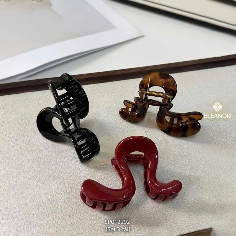 Set kẹp tóc nữ càng cua Eleanor Accessories uốn lượn sóng phụ kiện tóc phong cách Hàn Quốc 11995