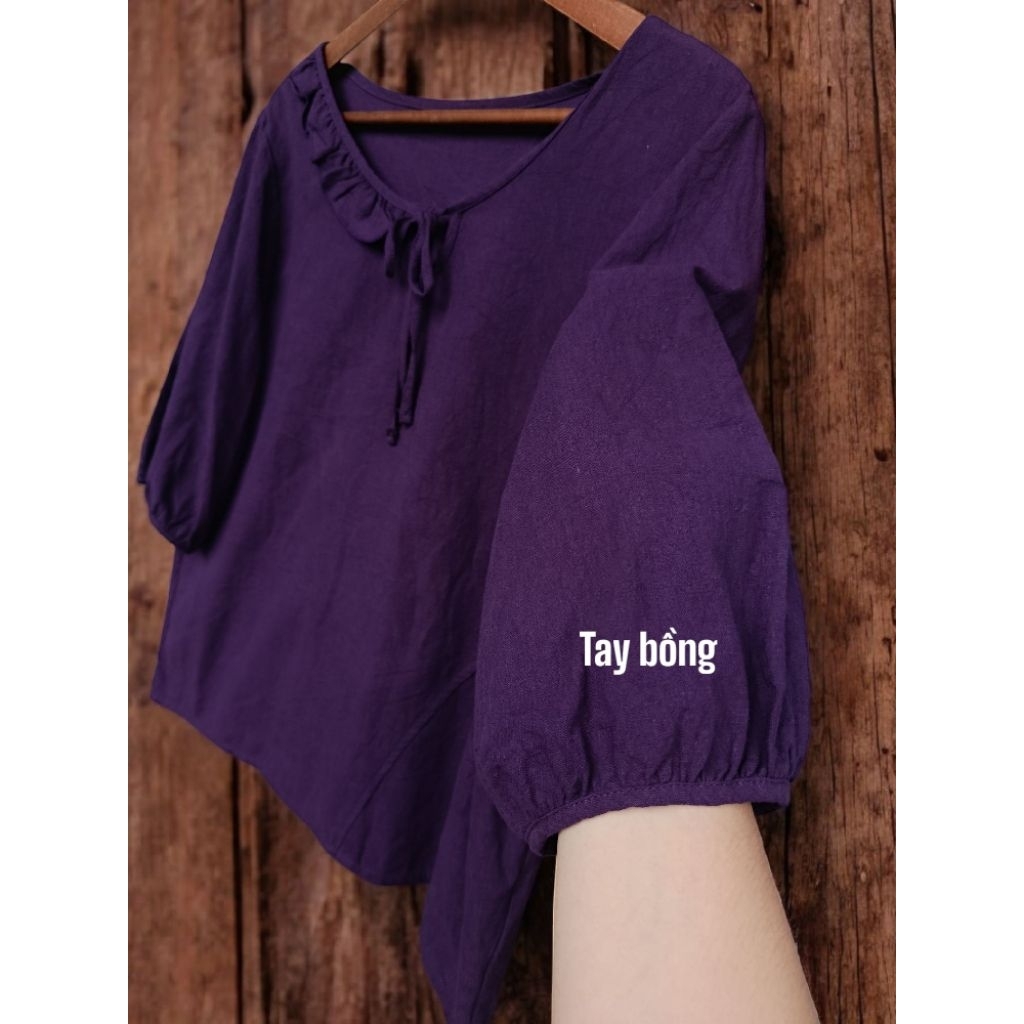 ÁO LINEN TÍM 2HAND NHẬT