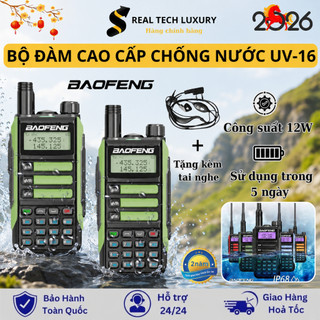 Bộ Đàm baofeng UV-16 Pro IP68 Chống Nước Khoảng Cách 30-50km Băng Tần Kép Bảo Hành 24 Tháng