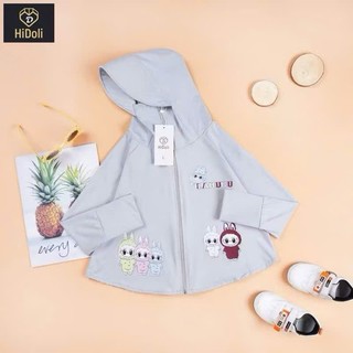 Áo chống nắng cánh dơi labubu thun lạnh cho bé gái.Chất thun lạnh mát mịn,mũ trùm to rộng,khóa kéo thay khẩu trang.