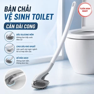 Combo 3 cái Bàn Chải Vệ Sinh Toilet Cán Dài Cong Silicon Mẫu Mới