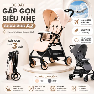 Xe Đẩy Gấp Gọn Cho Bé Từ Sơ Sinh Đến 3 Tuổi Baobaohao A2 Chính Hãng - 3 Chế Độ Ngả Êm Ái