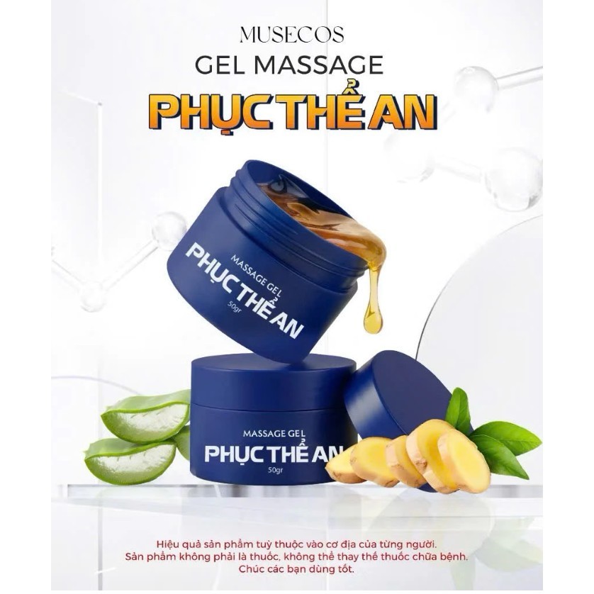 Gel Massage Phục Thể An , Musecos 50gr Hỗ TrợTê Bì Chân Tay, Nhức Mỏi Xương Khớp