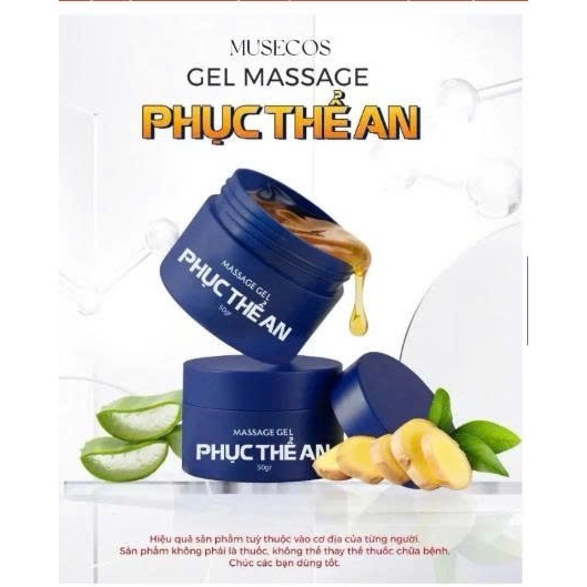 Gel Massage Phục Thể An , Musecos 50gr Hỗ TrợTê Bì Chân Tay, Nhức Mỏi Xương Khớp